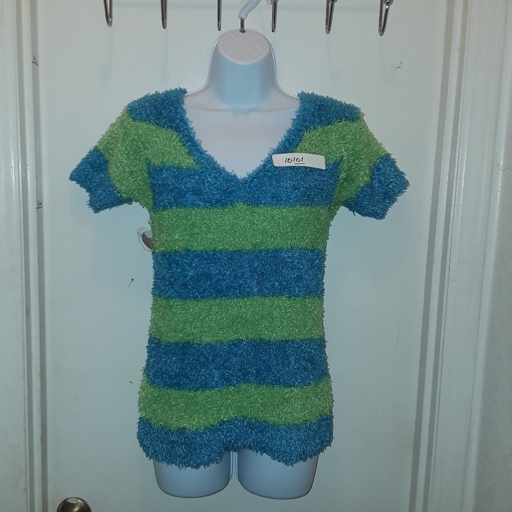 Fuzzy stretch shirt.